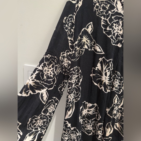 Free People Floral Moody Print Tunic Top Mini Dress Long Sleeve Size Small - Picture 6 of 6